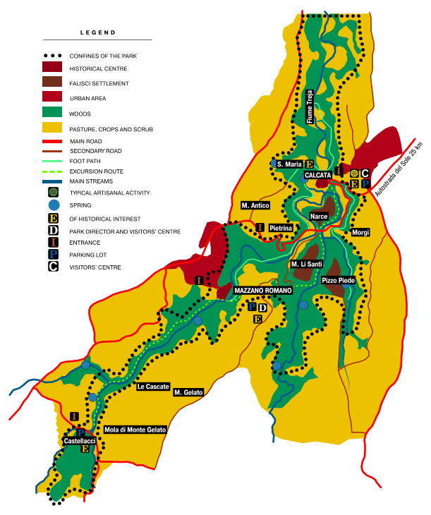 Cartina del Parco Suburbano Valle del Treja